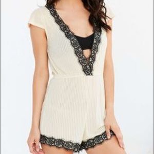 UO Out From Under ribbed lace romper